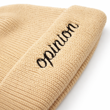 Load image into Gallery viewer, Beige Cursive Beanie - Opinion Clothing