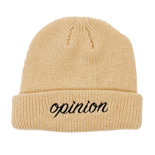 Load image into Gallery viewer, Beige Cursive Beanie - Opinion Clothing