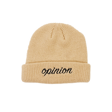 Load image into Gallery viewer, Beige Cursive Opinion Beanie