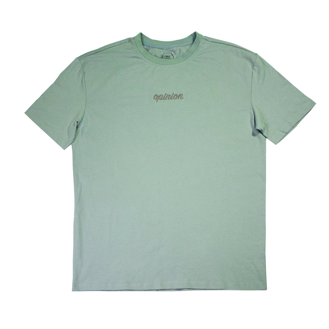Opinion Clothing Minneapolis Streetwear Teal Cursive T-Shirt
