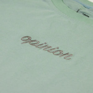 Opinion Clothing Minneapolis Streetwear Teal Cursive T-Shirt